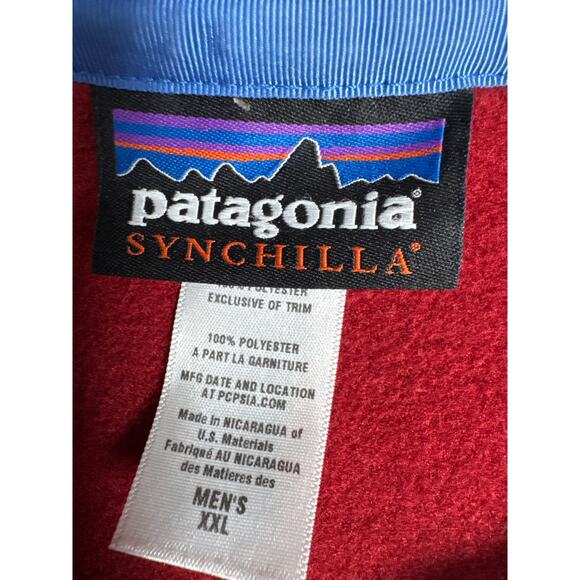Patagonia Synchilla snap t pullover fleece dark red size XXL RN 51884 - Picture 3 of 6